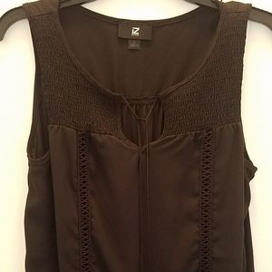 Black sleeveless blouse